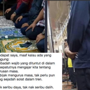 Sekumpulan Lelaki Solat Dalam Komuter Dikecam, Rupa-rupanya...