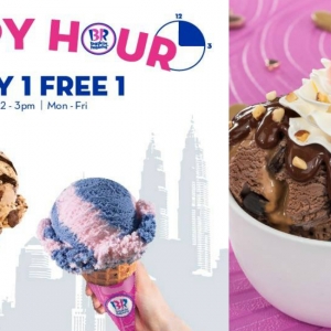 Seronoknya! Hadap Aiskrim Baskin-Robbins Buy 1 Free 1  Sampai Hujung Tahun Ini!