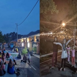 Pun Boleh! Penduduk Taman Hampar Tikar Depan Rumah, Ber'Potluck' Sempena Iftar