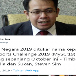 MySc Ganti Hari Sukan Negara - Timbalan Menteri  KBS Syok Sendiri?