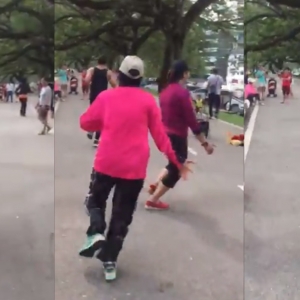 Netizen Kutuk Mak Cik Zumba 'Rakus' Kejar Pemuda Sedang Joging Di Taman Rekreasi