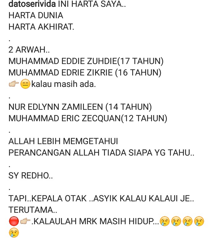 😭 HINAKAH ARWAH ANAK DAN PEMBERIAN SAYA? - DATO SERI VIDA DIMAKI