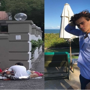 Model Kacak Tak Hirau Bau Busuk, Lepak Bersama Homeless Bikin Hati Netizen Cair