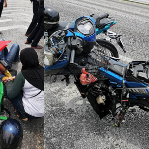 Selamba Tukar Lorong Tiba-tiba Sampai Melambung Penunggang Grab Food