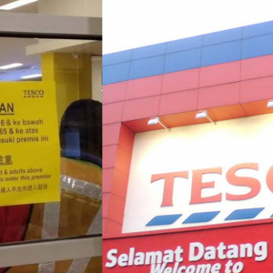 Tesco Mohon Maaf Tampal Notis Larang Warga Emas, Kanak-kanak Masuk