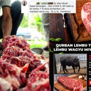 RM30k Sebahagian Daging Wagyu Jadi Ibadah Korban, Ni Penunggang Agama Ke?