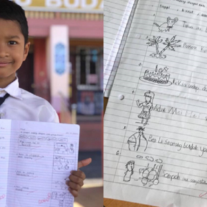 'No Printer No Problem' - Pelajar Gigih Lukis Gambar Siapkan Kerja Sekolah PKP