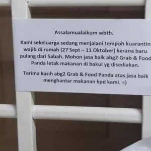 Sekeping Nota Sejukkan Hati Masyarakat Yang Sedang Panas Dengan Isu Kuarantin