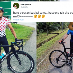 Lucu Lihat Cubaan Netizen Selamatkan Suami Yang Sama Basikal Dengan Menteri