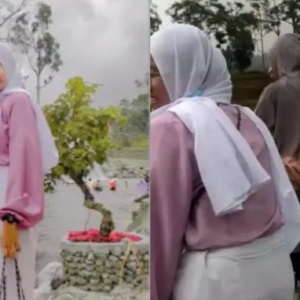 Tak Jadi Nak OOTD, Gadis Kelam-kabut Sorok Muka Selepas Selisih Orang Pakai Baju Sama