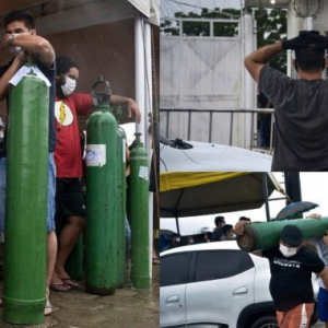 Menyayat Hati, Ahli Keluarga Pesakit COVID-19 Beratur Panjang Isi Tabung Oksigen Untuk Orang Tersayang