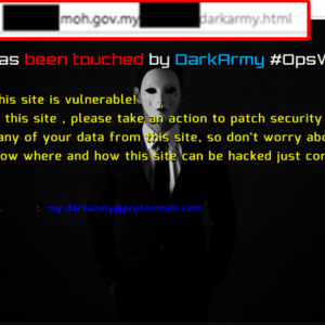 KKM, Portal Kerajaan Johor 'Disentuh' Anonymous Malaysia