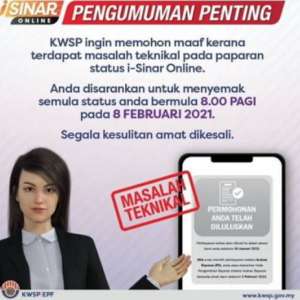 Status i-Sinar anda lulus? Jangan gembira dulu, KWSP umum berdepan isu teknikal