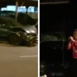 Wanita Warga China Mabuk Langgar 4 Kereta Di Ampang