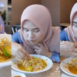 Apa Yang Pelik Sangat? Video Tular Gadis Makan Laksa Pakai Tangan Timbulkan Rasa Janggal