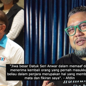 Kagum dengan "jiwa besar" Anwar Ibrahim,  Afdlin Shauki sertai PKR