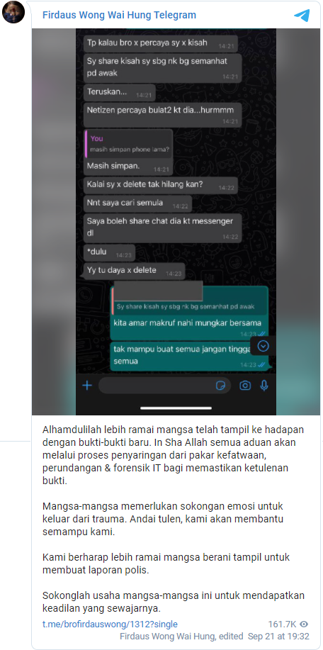 Bukti bukti mangsa ebit telegram