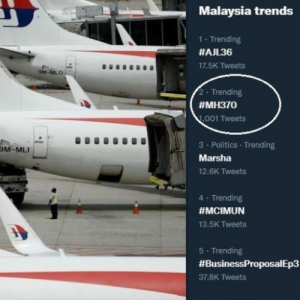 8 Mac 2022- Genap Lapan Tahun Hilang Secara Misteri, MH370 Kembali Trending