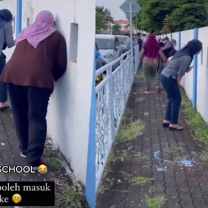 "Kasih Sayang Seorang Ibu," Ibu-Ibu Di Luar Sekolah Intai Anak Hari Pertama Sekolah