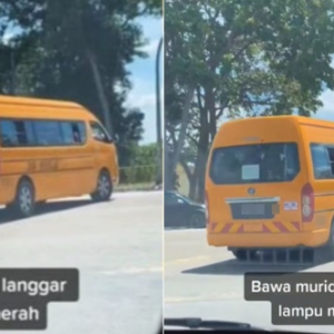 Dalam Penuh Murid, Pemandu Van Sekolah Selamba Langgar Lampu Merah