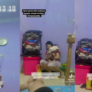 "Mana Suaminya?" - Netizen Panas Hati Suami Tak Tolong Isteri Jaga Anak Sampai Terduduk Tidur