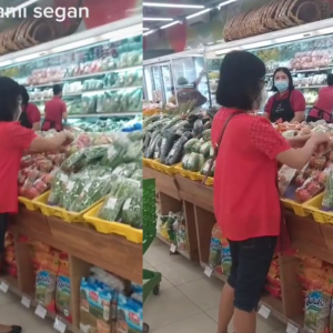 Pekerja Pasar Raya Kecewa Lihat Wanita Selamba Koyakkan Bungkusan Plastik Sayur