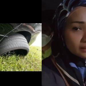 Zarina Zainuddin Kena Marah Suami Sebab Tayar Kereta Pecah Tengah 'Highway'