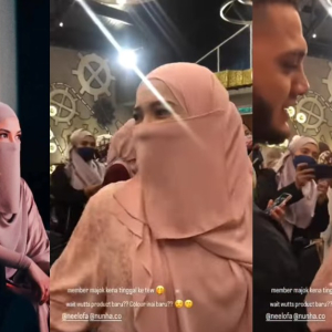 "B Janganlah Tinggalkan" Aksi Neelofa Tarik PU Riz Ketika Jumpa Peminat Buat Netizen "Bersemut"