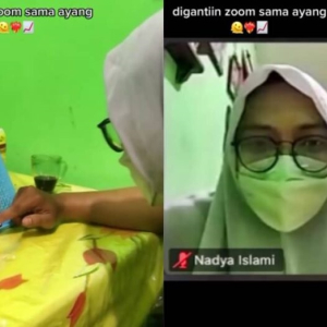 Sayang Punya Pasal, 'Ayang' Sanggup Sarung Tudung Ganti Kekasih Hadiri Zoom Meeting