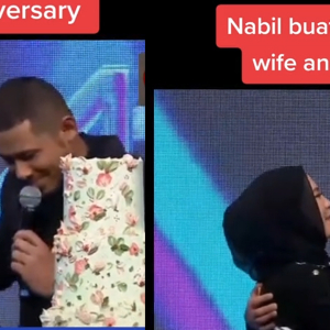 Bersemut Nabil Rai Anniversay Dengan Isteri Di Pentas GV9, Kak Lina Tu Dah Kenapa?