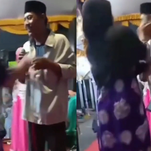 Galak Menyanyi Dengan Wanita Lain, Lelaki Mampu Tersengih Ditampar Bini Mengamuk