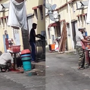 Jijik, Loya! Mamak Di Klang Kantoi, Pekerja Gaul Ayam Atas Jalan Tar