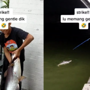 Berani Mati! Kanak-Kanak Memancing Di The Mines, Dapat Ikan Patin