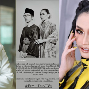 "Kepada Semua Termasuk Influencer, Artis Sendu Hot Ke Tak, Berhenti Buat Parodi Mengenai Sissy, Naim Dan Mummy. Tak Kelakar" - Ayda Jebat