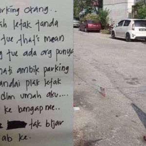 "Kan Dah Letak Kerusi, Bengap!"- Orang Flat Marah Parkir Diambil, Siap Tulis Nota Marah-Marah