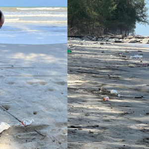 Cik Puan Sofie & Tengku Mahkota Kelantan Dipuji Kutip Sampah Di Pantai