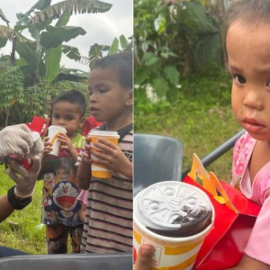 Kanak-Kanak Miskin Tinggal Dalam Semak Penuh Nyamuk, Teruja Pertama Kali Makan Dapat Makan McD