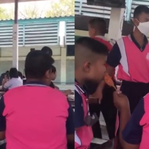 Ramai Sebak Tengok Murid Suap Kawan Tangan Kudung