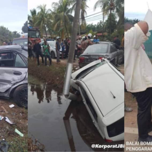 Maut Kemalangan 3 Kenderaan Di Batu Pahat Lepas Dikejar Curi Telefon Pintar