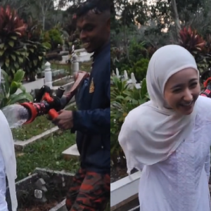 Tersengih Lebar Abang Bomba, Seronok Dapat Mandikan Hannah Delisha