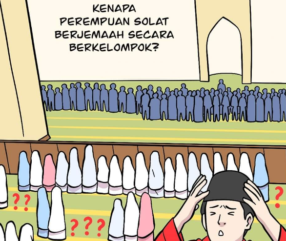 Sengaja Biar Saf Terputus Jemaah Wanita Dikritik Solat Berkelompok