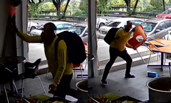 Lelaki Mengamuk Di Kedai Nasi Dagang Putra Heights, Baling Kerusi, Lempar Air Panas Sampai Terkena Budak