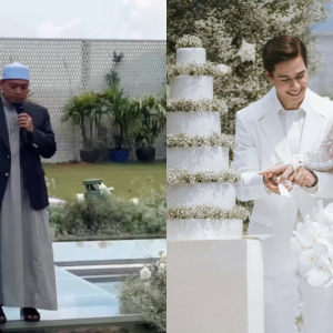 Ada Netizen Kurang Senang Ustaz Wadi Hadir Majlis Janna Dan Dini, Pakaian Pengantin Tak Sesuai