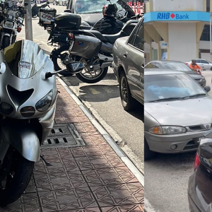 Berang Peniaga Alih Superbike Di Kaki Lima, Penunggang Mengekek Doa Kedai Di Muar Bankrap