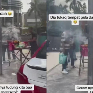 Habis Pakaian Berbau Asap! Penjaja Asing Bakar, Jual Jagung Depan KLCC