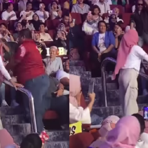 "Big Stage Melalaikan! Perempuan Bertudung Tak Reti Malu Sakan Gelek Dengan Lelaki Depan Orang Ramai"