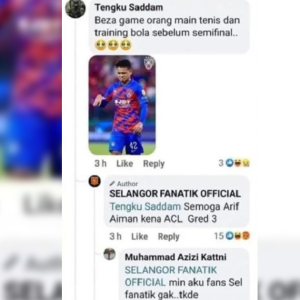 Kredibiliti Admin Laman FB Dipersoal Doakan Arif Aiman Kena ACL Di Ruang Komen