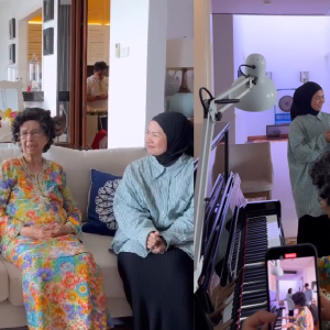 Aina Abdul Teruja Menyanyi Diiringi Petikan Piano Tun Dr Siti Hasmah