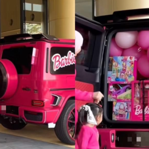 Bapa Sanggup Tukar Warna Kereta Merc Brabus 700 Jadi Pink, Hias Pelekat Dan Letak Patung Barbie Untuk Hari Jadi Anak Usia 4 Tahun