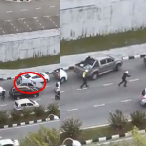 Dah Macam Filem Gerak Khas! Orang Awam Tergamam Tengok Aksi Polis Kejar Kereta Wira, Dah Tembak Berdas-Das Tetap Terlepas!